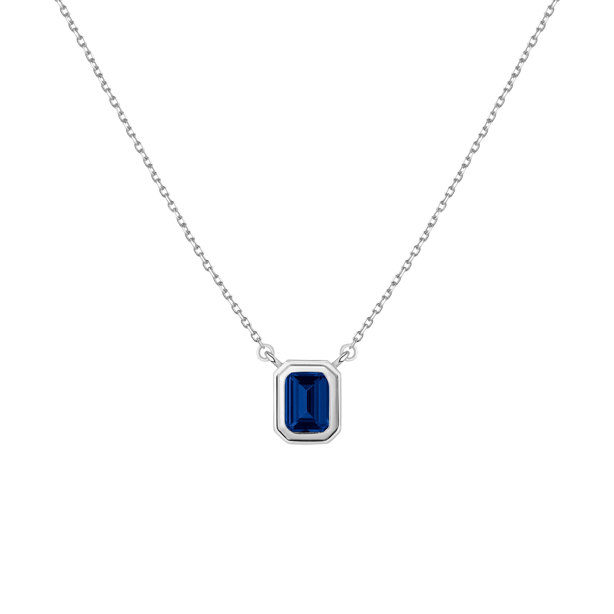 Lab Grown Blue Sapphire Heirloom Necklace Vermeil 14k 18k White Gold First