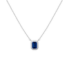 Lab Grown Blue Sapphire Heirloom Necklace Vermeil 14k 18k White Gold First