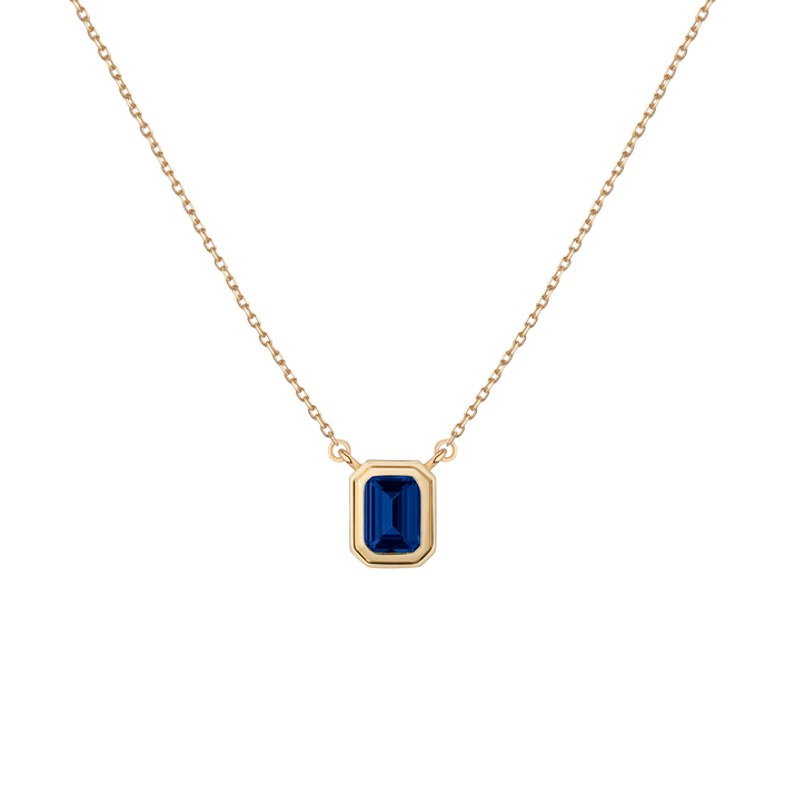 Lab Grown Blue Sapphire Heirloom Necklace