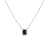 Lab Grown Blue Sapphire Heirloom Necklace Vermeil 14k 18k Yellow Gold First