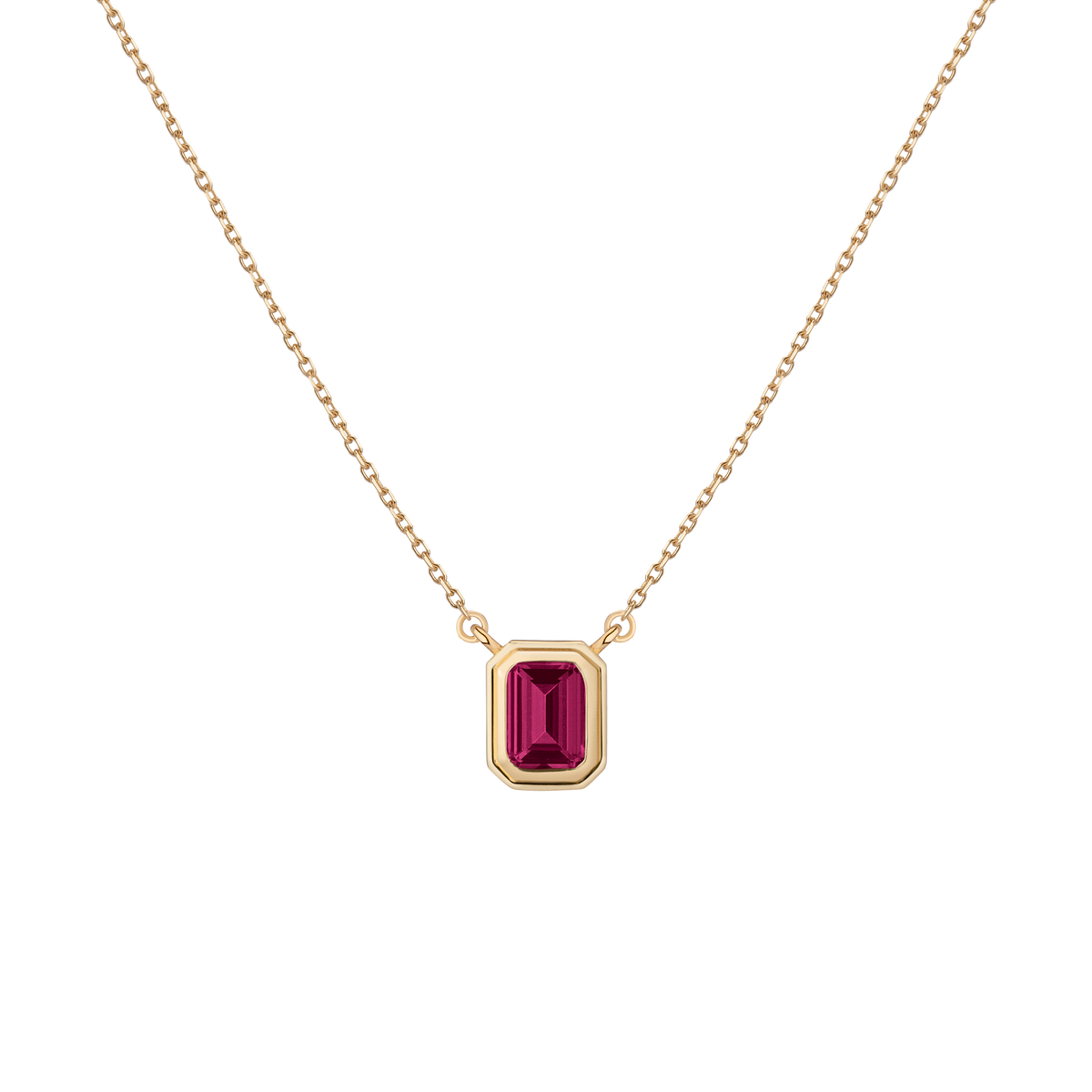 Lab Grown Red Ruby Heirloom Necklace Vermeil 14k 18k Yellow Gold First