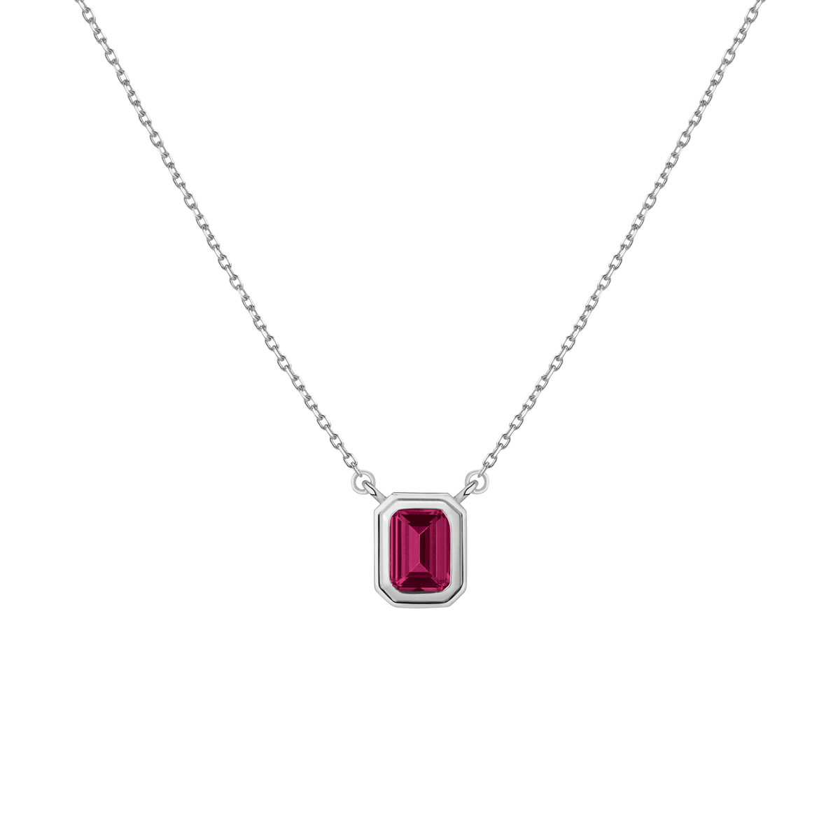 Lab Grown Red Ruby Heirloom Necklace Vermeil 14k 18k White Gold First