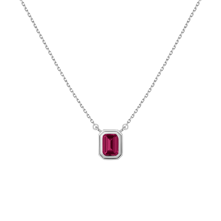 Lab Grown Red Ruby Heirloom Necklace Vermeil 14k 18k White Gold First