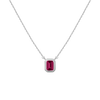 Lab Grown Red Ruby Heirloom Necklace Vermeil 14k 18k White Gold First