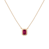 Lab Grown Red Ruby Heirloom Necklace Vermeil 14k 18k Yellow Gold First