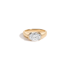2ct Oval Lab Grown Diamond Floating Cigar Ring 14k Yellow Gold First