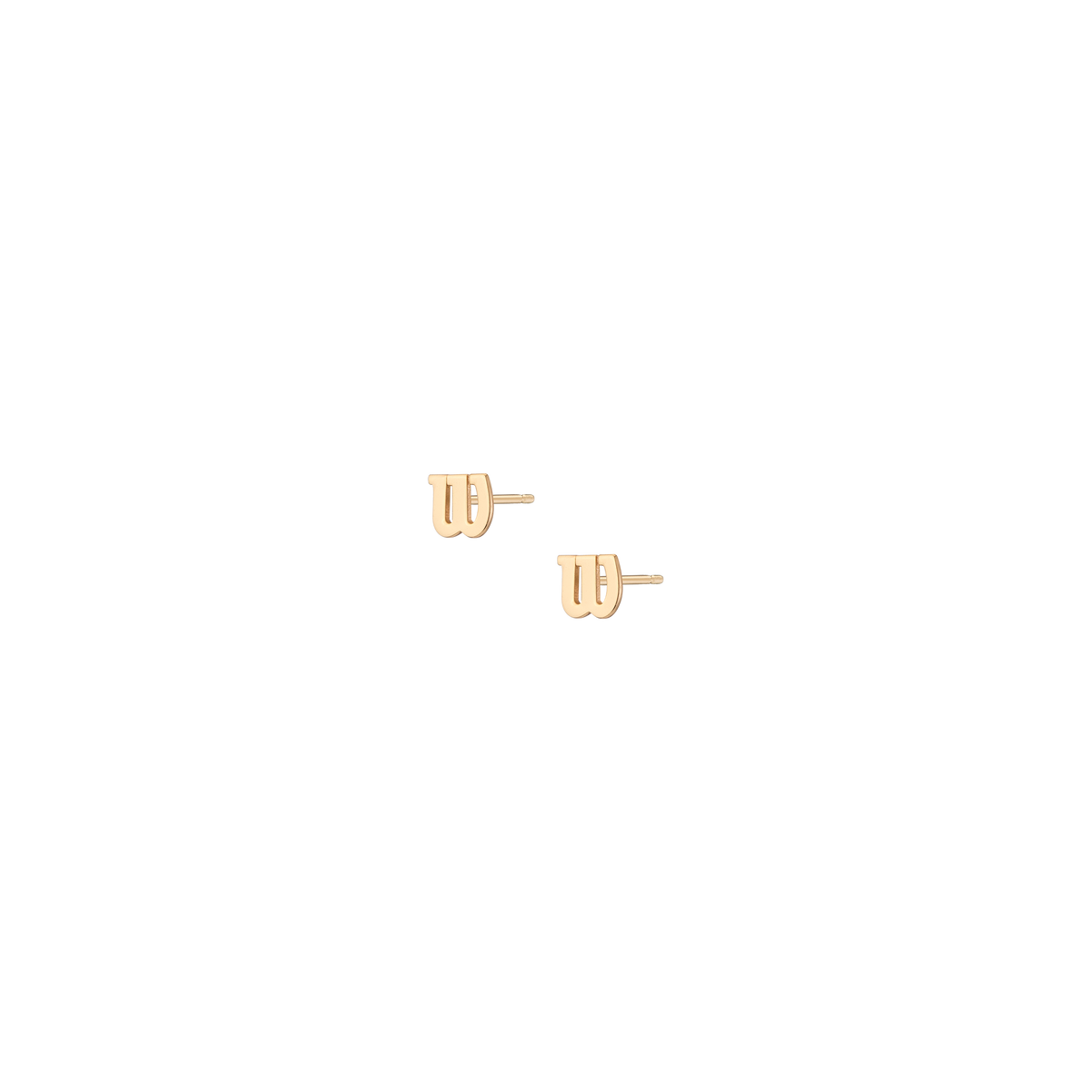 Aurate x Wilson: W Stud Earrings Vermeil Yellow Gold Single Pair