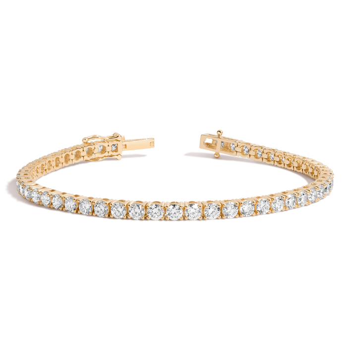 6ct Lab Grown Diamond Tennis Bracelet 14k Yellow Gold 7in First