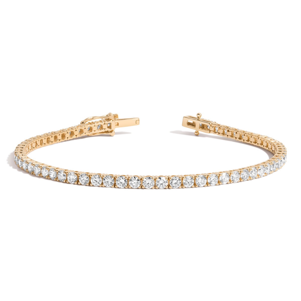4.2ct Lab Grown Diamond Tennis Bracelet 14k Yellow Gold 7in First