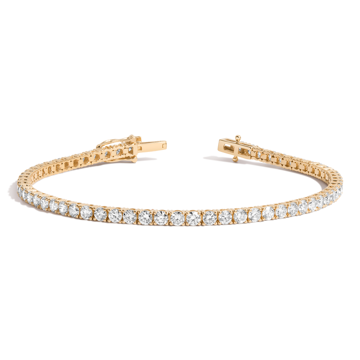 4.2ct Lab Grown Diamond Tennis Bracelet 14k Yellow Gold 7in First