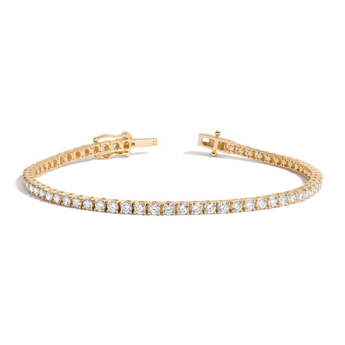 3ct Lab Grown Diamond Tennis Bracelet 14k Yellow Gold 7in First