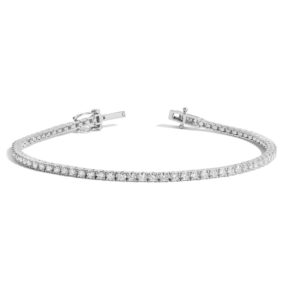 2ct Lab Grown Diamond Tennis Bracelet 14k White Gold 7in First