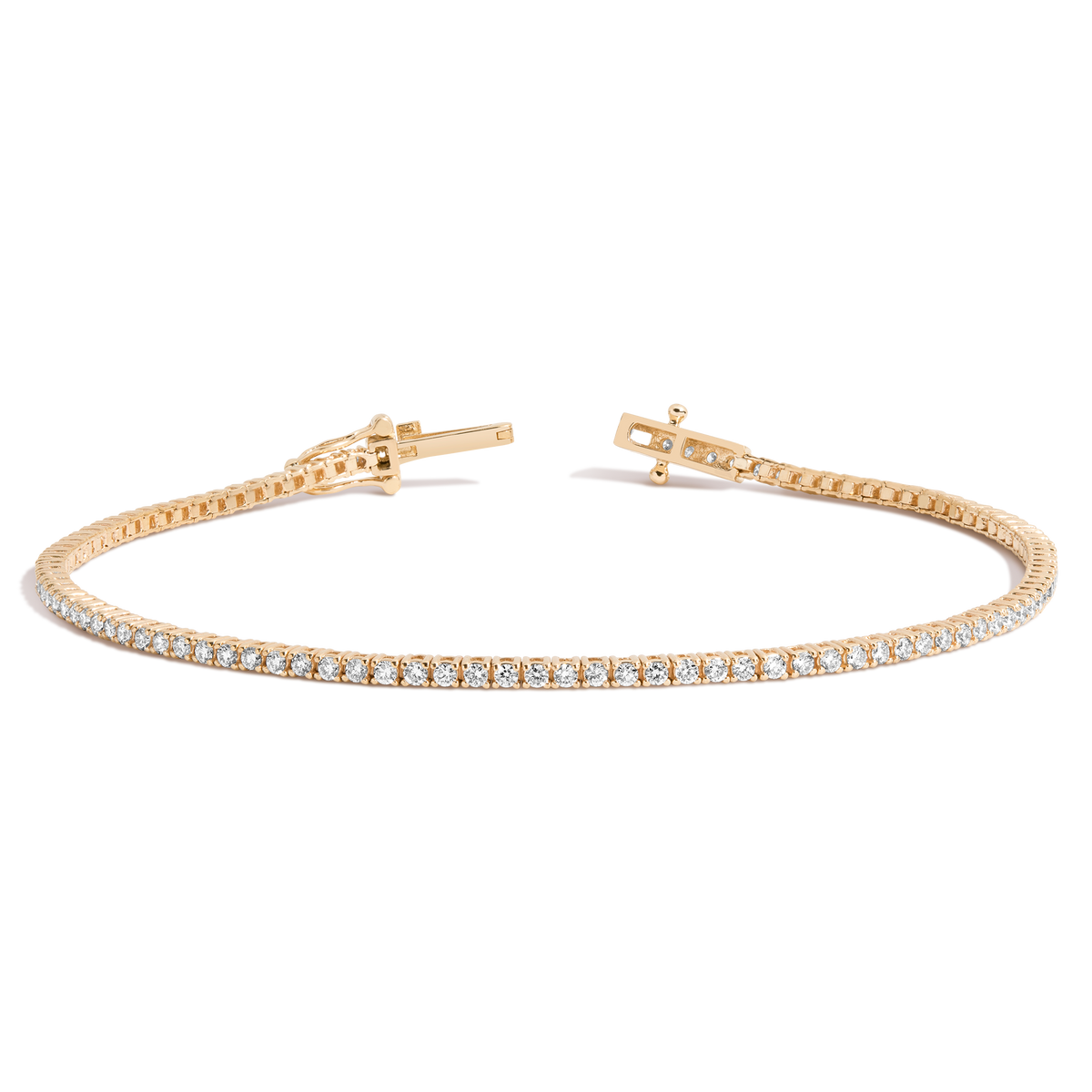 1.5ct Lab Grown Diamond Tennis Bracelet 14k Yellow Gold 7in First