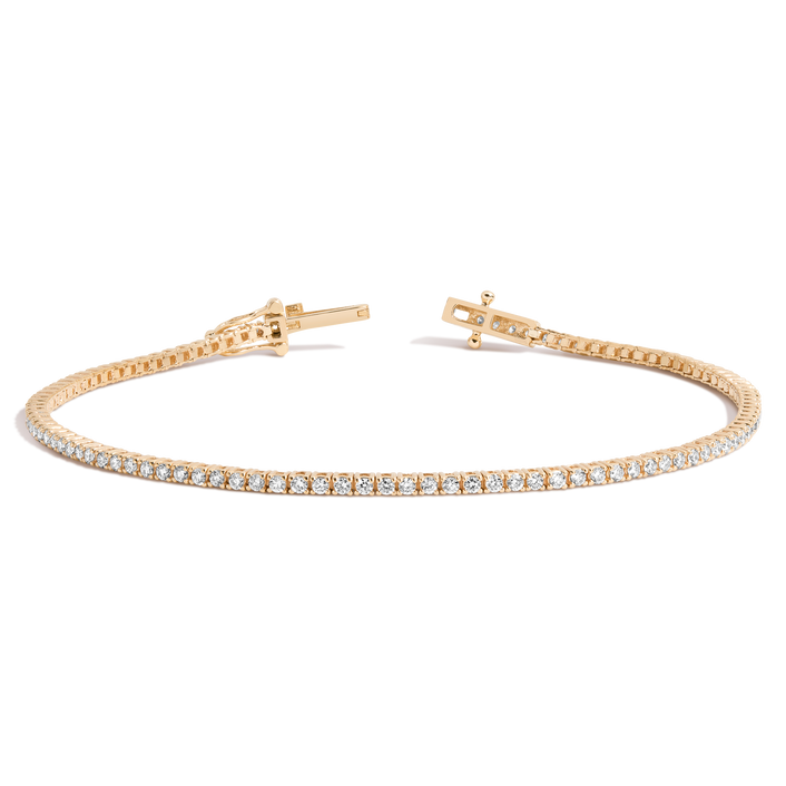 1.5ct Lab Grown Diamond Tennis Bracelet 14k Yellow Gold 7in First