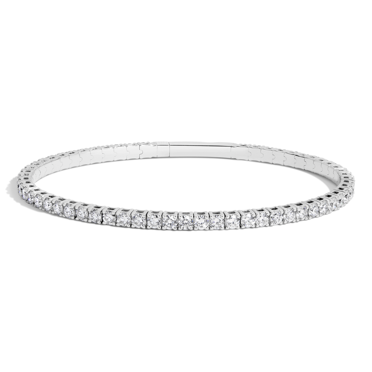 4ct Lab Grown Diamond Flex Tennis Bracelet 14k White Gold 7in First