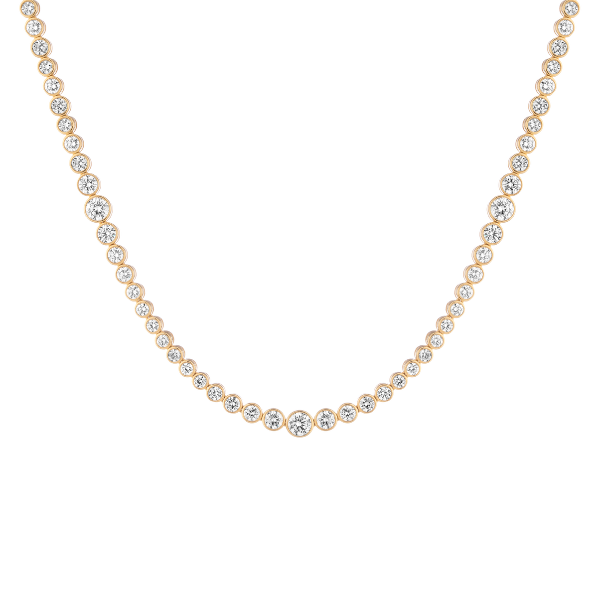 10ct Multi Graduated Lab Grown Diamond Tennis Necklace 14k Yellow Gold 18in First