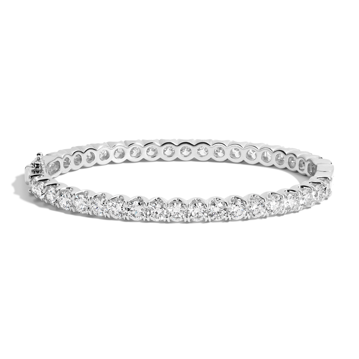 10ct Lab Grown Diamond Hinged Tennis Bracelet 14k White Gold 6.5in First