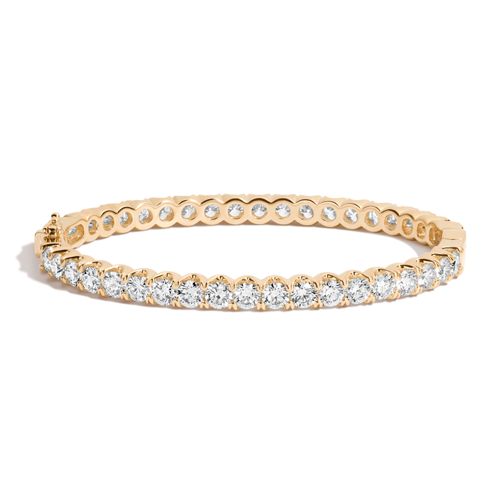 10ct Lab Grown Diamond Hinged Tennis Bracelet 14k Yellow Gold 6.5in First