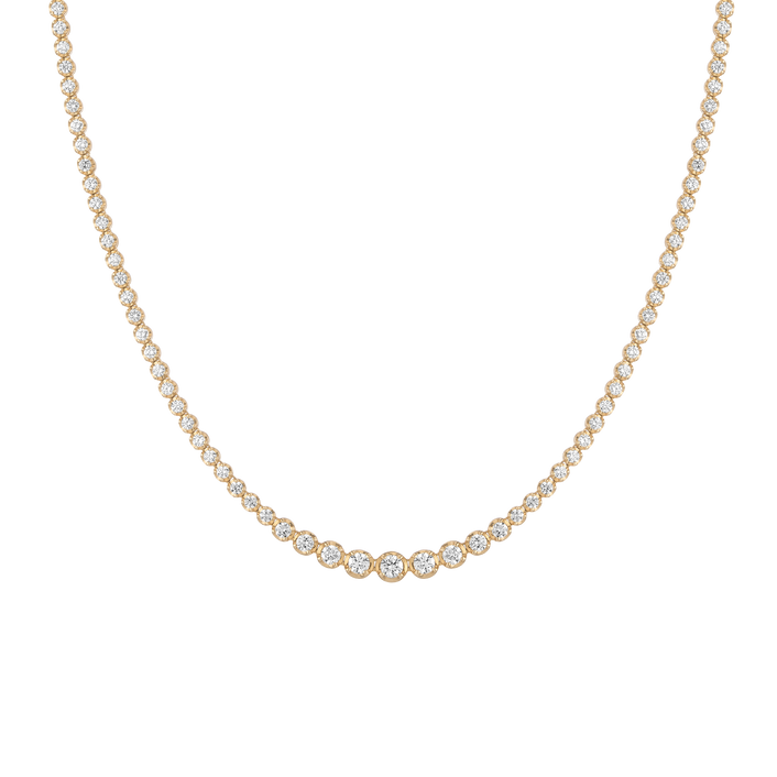 4ct Lab Grown Diamond Graduated Tennis Necklace