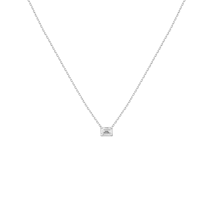 0.25ct Emerald Lab Grown Diamond Necklace 14k White Gold First