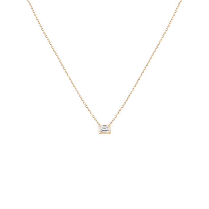 0.25ct Emerald Lab Grown Diamond Necklace 14k Yellow Gold First