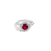 Vintage Royal Ruby and Diamond Ring 14k White Gold First