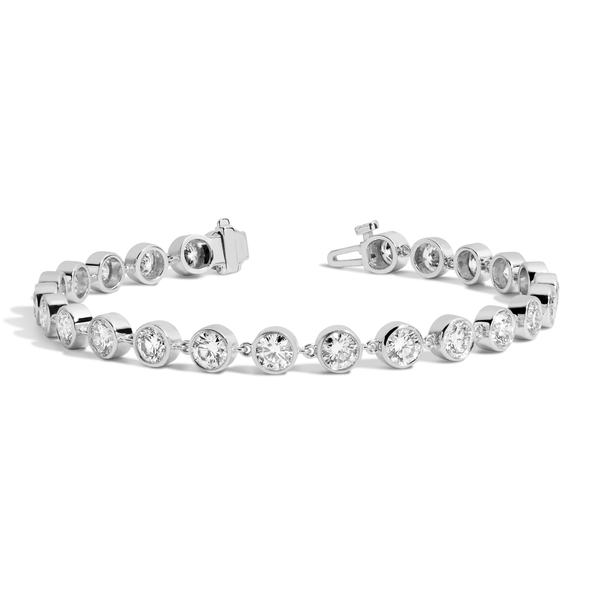 7ct Lab Grown Diamond Tennis Chain Bracelet 14k White Gold 7in First