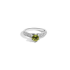 Vintage Six Prong Peridot and Diamond Ring 14k White Gold First