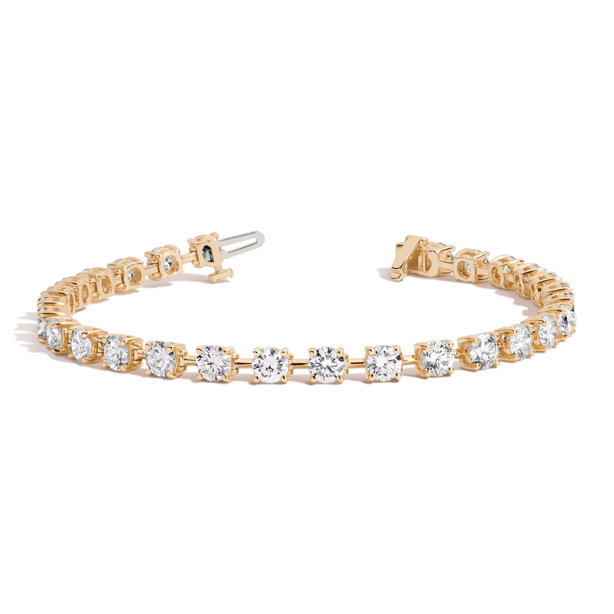 8ct Lab Grown Diamond Tennis Link Bracelet 14k Yellow Gold 7in First