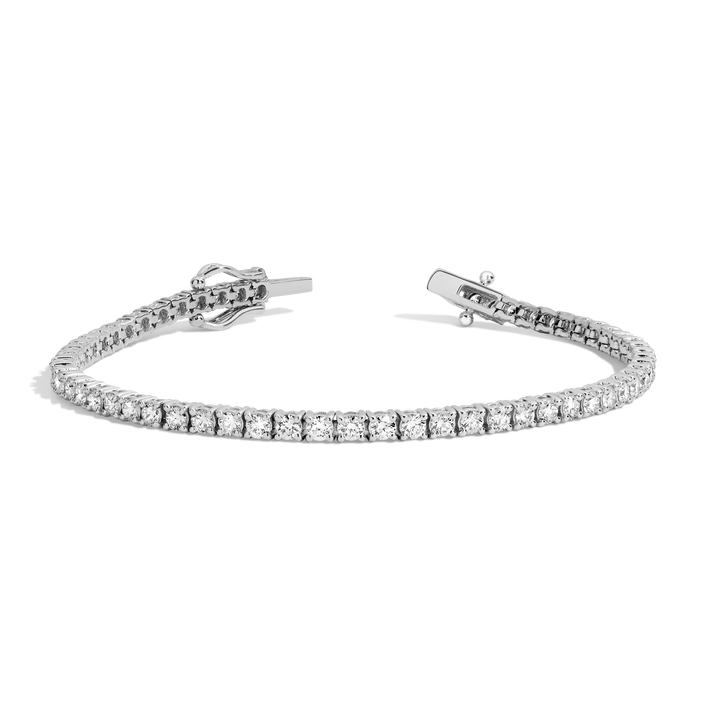 4ct Lab Grown Diamond Tennis Bracelet 14k White Gold 7in First
