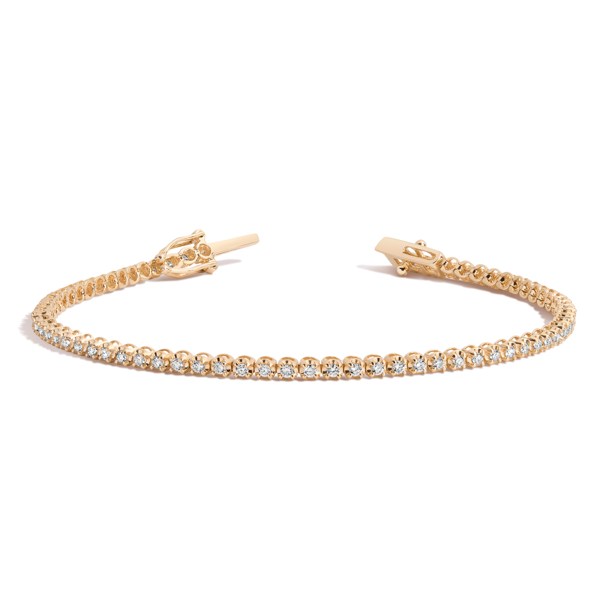 1ct Lab Grown Diamond Cupcake Tennis Bracelet 14k Rose Gold 7in First