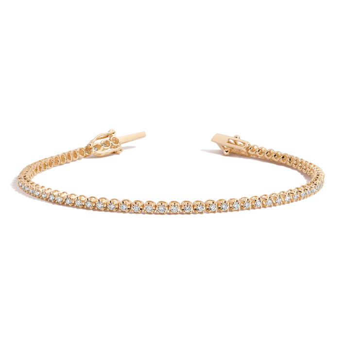 1ct Lab Grown Diamond Cupcake Tennis Bracelet 14k Rose Gold 7in First