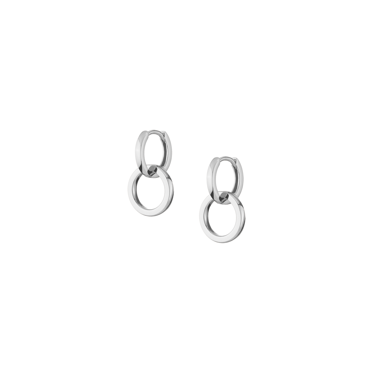 Connection Interlock Earrings Vermeil White Small Top White Small Bottom
