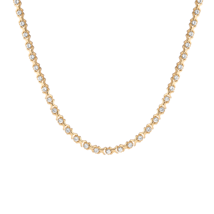 Bold Lab Grown White Sapphire X Estate Tennis Choker Necklace