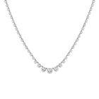 Lab Grown White Sapphire Graduated Georgian Tennis Necklace