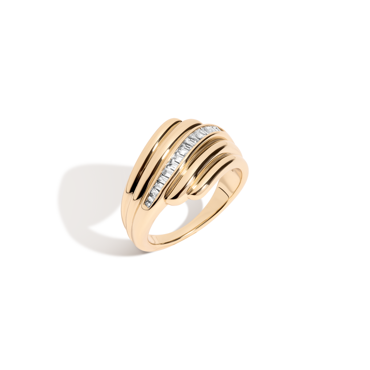 Vintage Baguette Ring Vermeil Yellow Gold