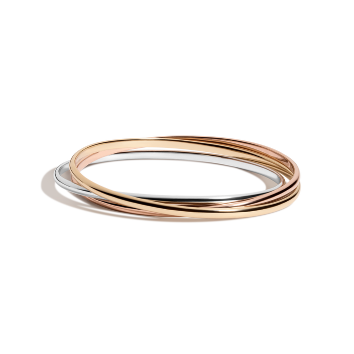 Interlocking Bangle Bracelet Vermeil Yellow / Rose / White Gold S/M L/XL First