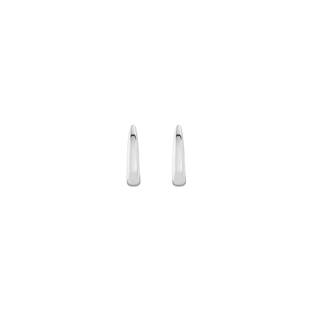 Tapered Huggie Earrings Vermeil White Gold