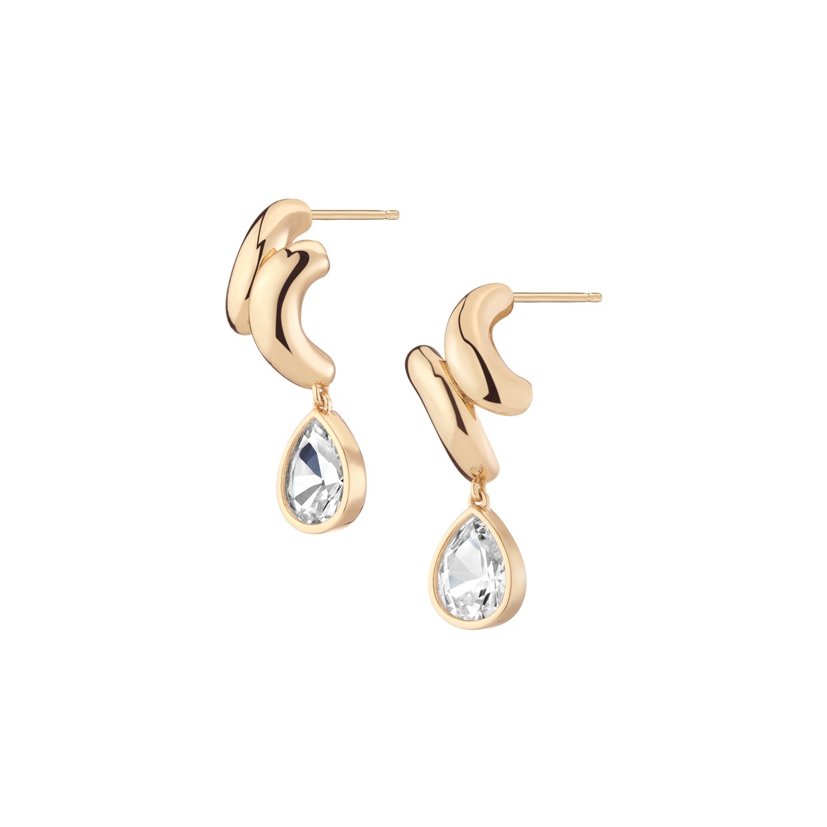 Vintage Pear Drop Earrings Vermeil Yellow Gold 