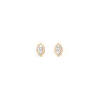 Double Bezel Marquise Lab Grown White Sapphire Stud Earrings