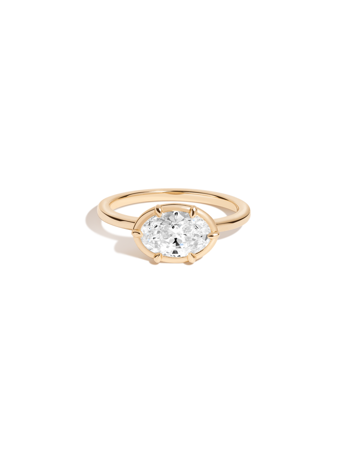 1ct Oval Lab Grown Diamond Georgian Ring 14k 18k Yellow Gold First