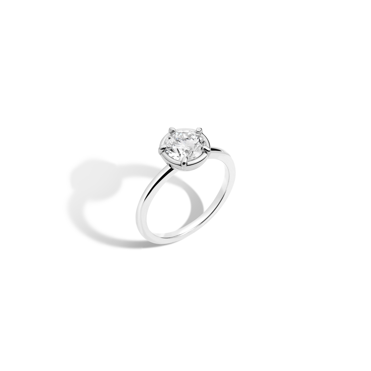 1ct Round Lab Grown Diamond Georgian Ring 14k 18k White Gold