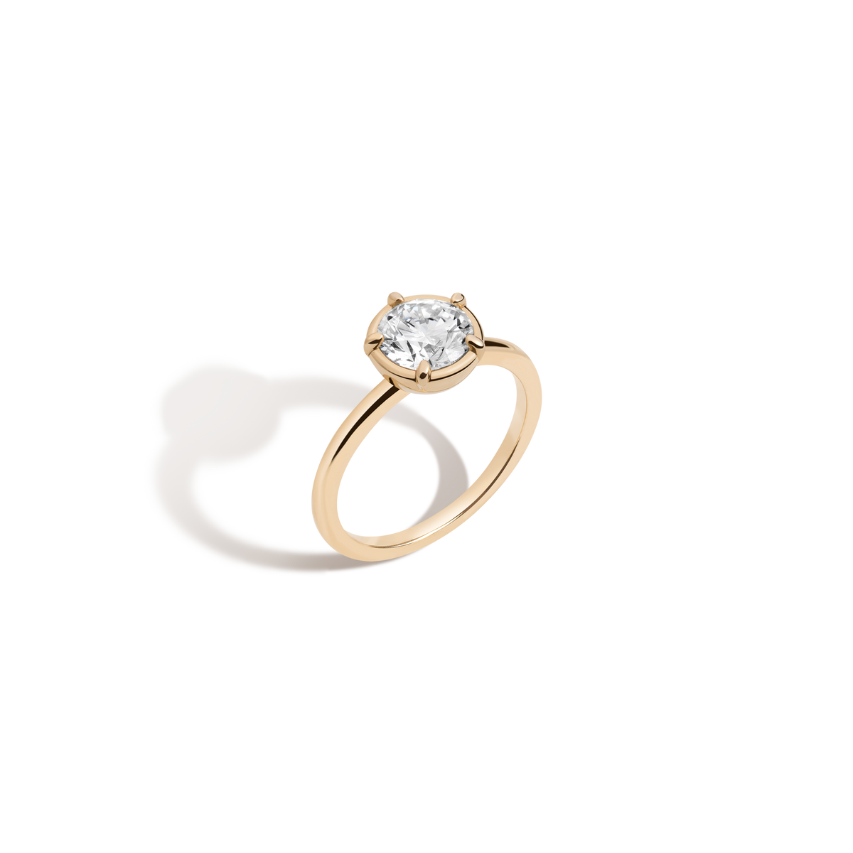1ct Round Lab Grown Diamond Georgian Ring 14k 18k Yellow Gold