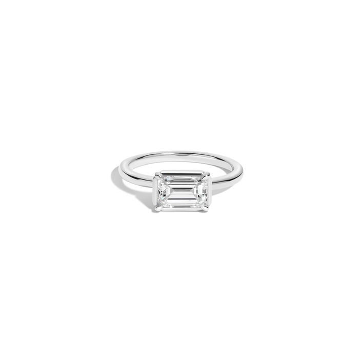 1ct Emerald Lab Grown Diamond Georgian Ring 14k 18k White Gold First