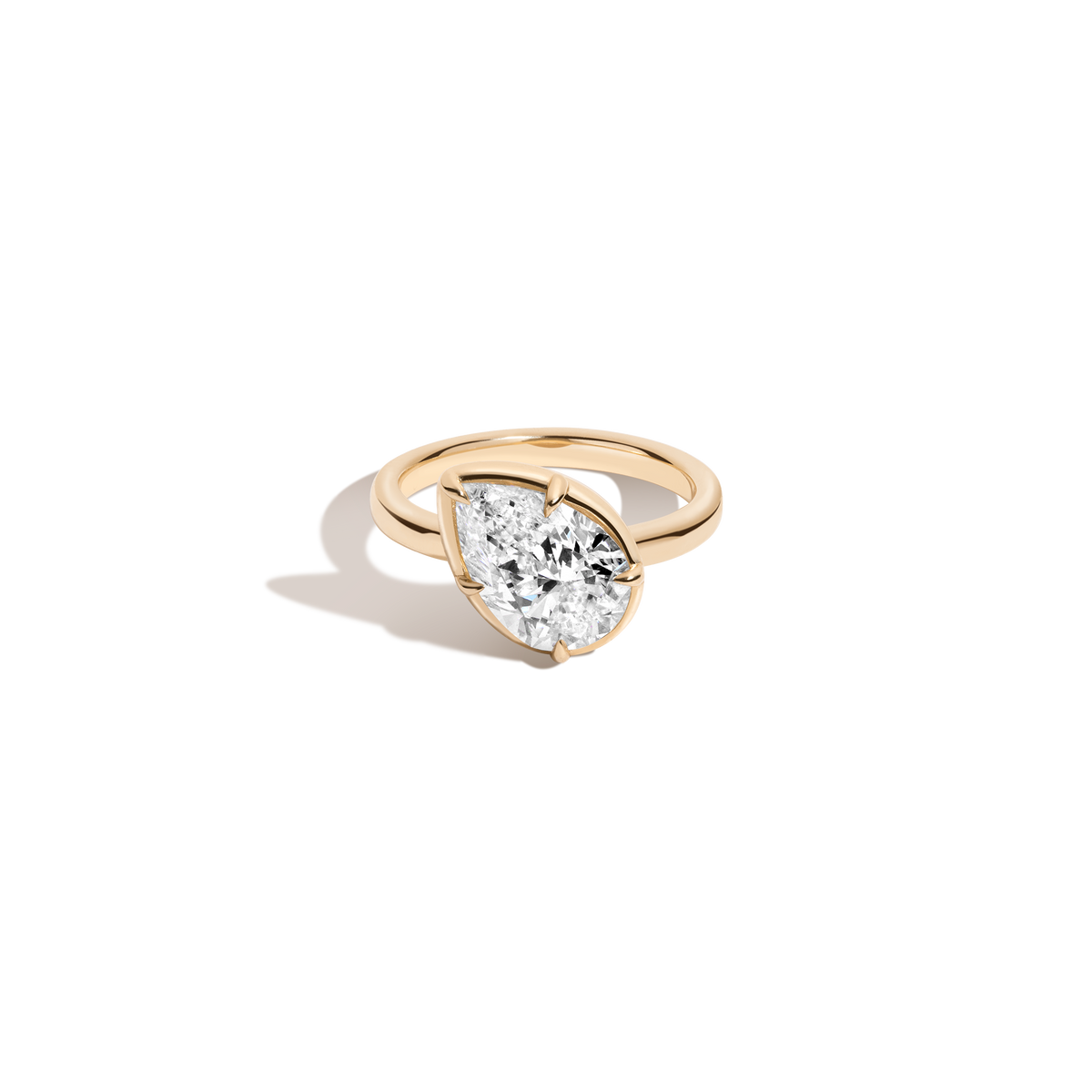 2ct Pear Lab Grown Diamond Georgian Ring 14k 18k Yellow Gold First