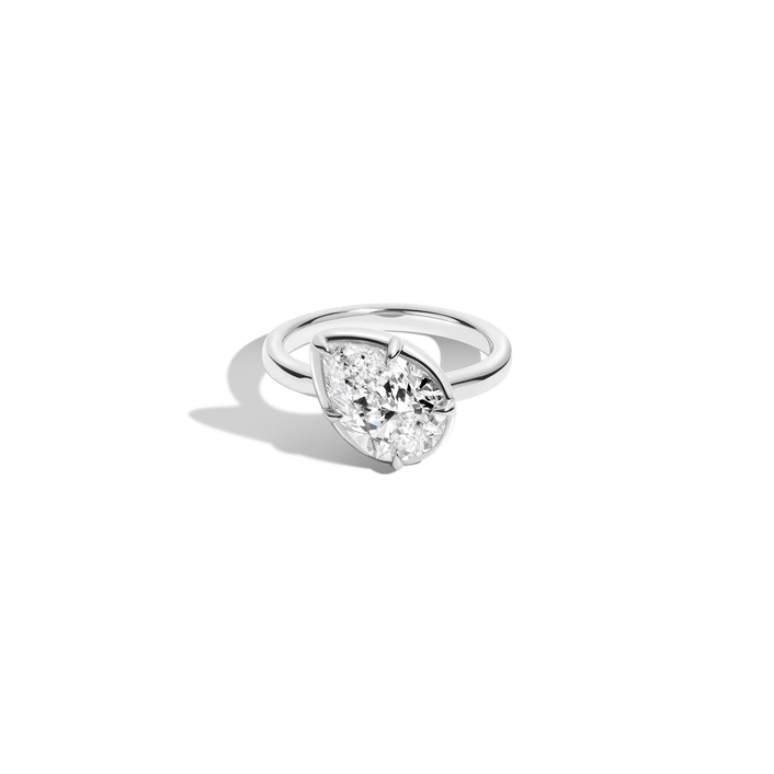 2ct Pear Lab Grown Diamond Georgian Ring 14k 18k White Gold First