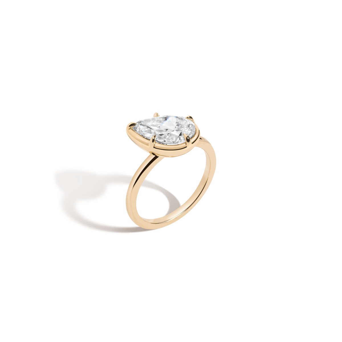 2ct Pear Lab Grown Diamond Georgian Ring 14k 18k Yellow Gold