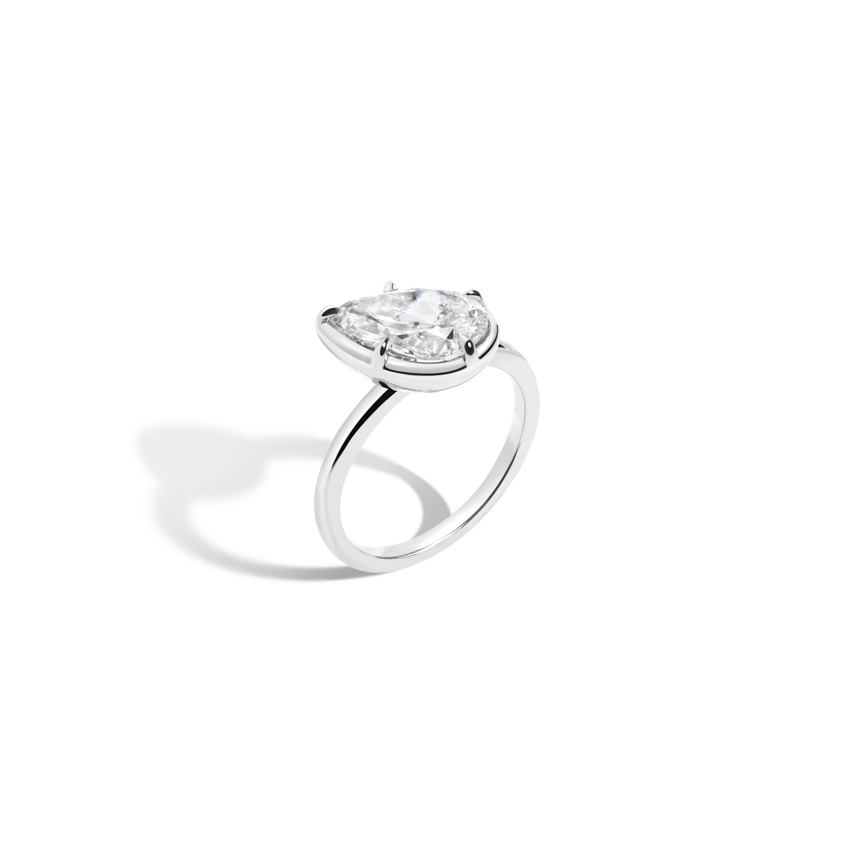 2ct Pear Lab Grown Diamond Georgian Ring 14k 18k White Gold