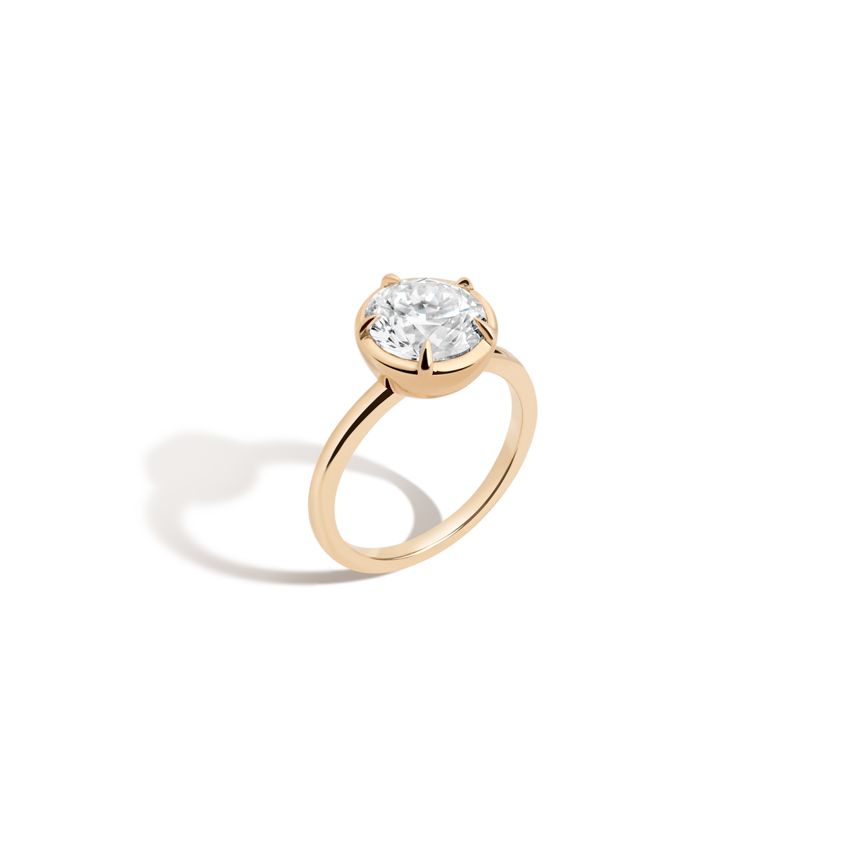 2ct Round Lab Grown Diamond Georgian Ring 14k 18k Yellow Gold