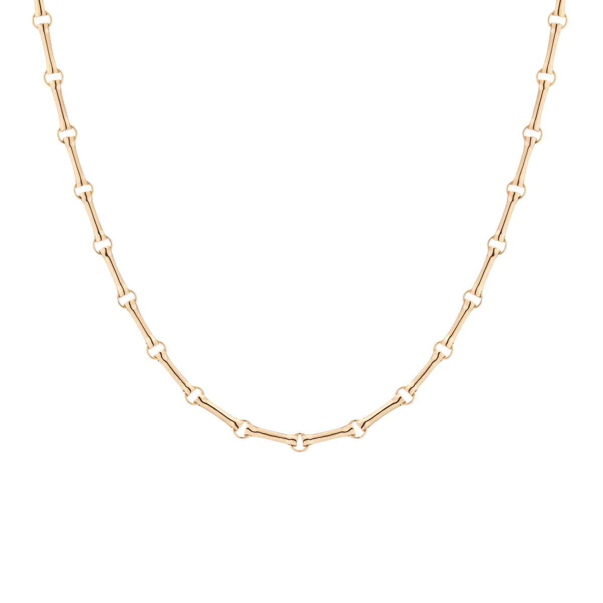 Bar Chain Necklace Vermeil Yellow Gold 15.75in 18.25in First